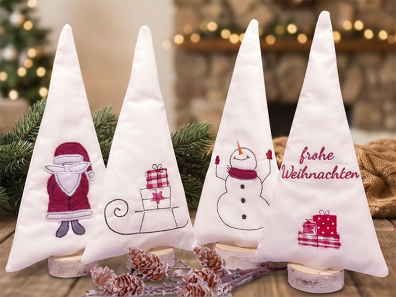 Preview: Frohe Weihnachten Set - doodle Stickdatei